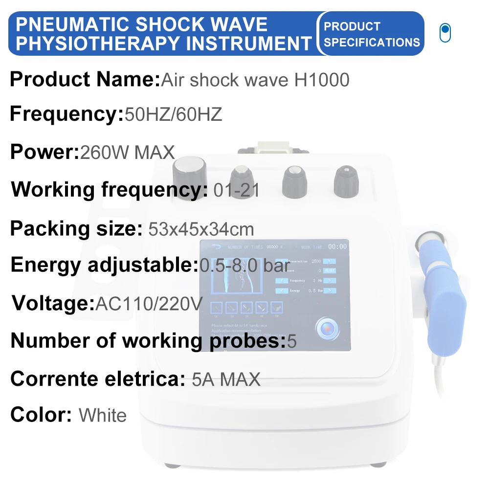 Pneumatic Shock Wave For ED Treatment Massage Pain Relief Shockwave Therapy Machine Body Relaxation Massager 8Bar Physiotherapy