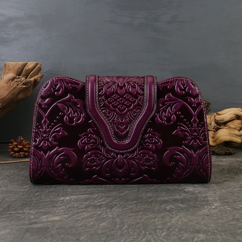 حقيبة كروس من الجلد الطبيعي على شكل زهور للنساء من الطبقة الأولى من جلد البقر حقيبة يد عصرية للسيدات من جلد البقر أو حقيبة كتف أو حبال