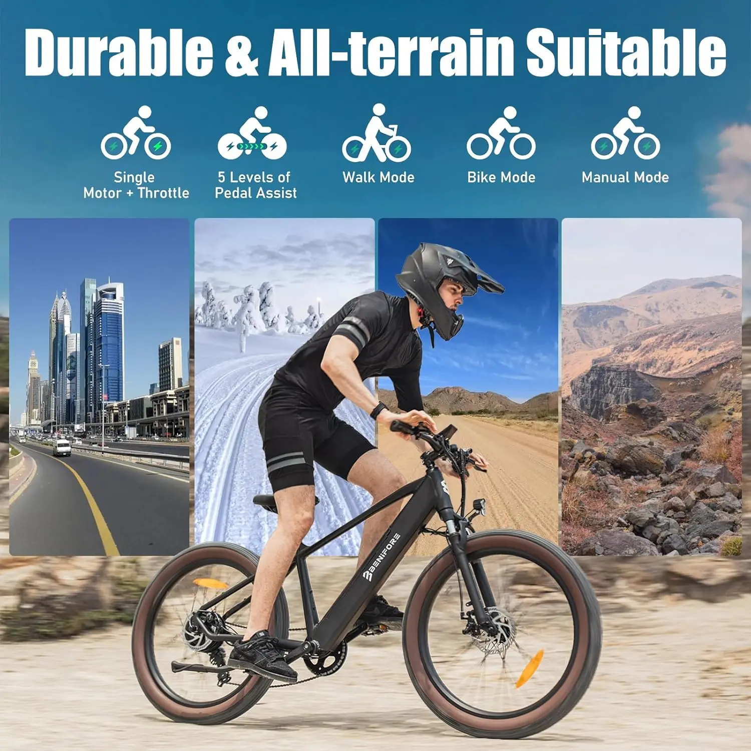 

Luckeep C26 Electric Bike for Adult 1500W Peak, 28 MPH15AH 72 Miles, 26Fat Tire Electric Mountain Bike with Hydraulic Suspension