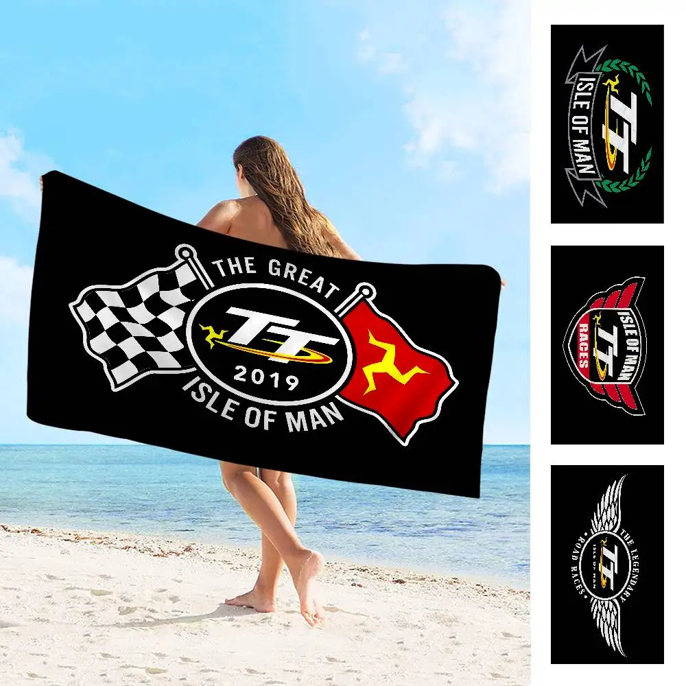 Motorcycle I-Isle Of Man TT Anime Beach Swimming Towel Soft Absorbent Washcloth Children's Gifts For Kids Travel Camping Gym