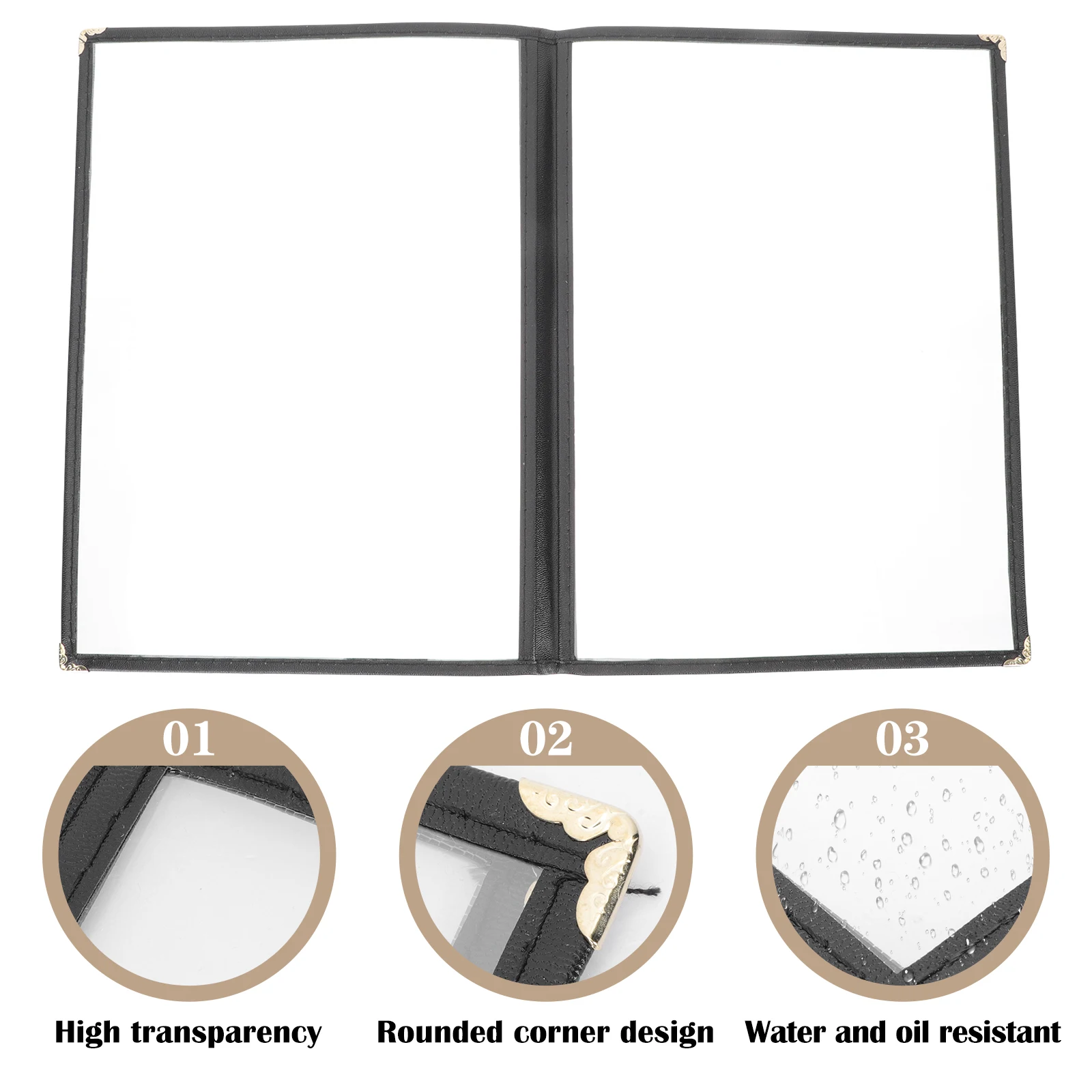 Menu Protective Cover PVC Transparent Durable Menu Protector for Restaurant Hotel Bar Restaurant Supply Recipe Book Protector