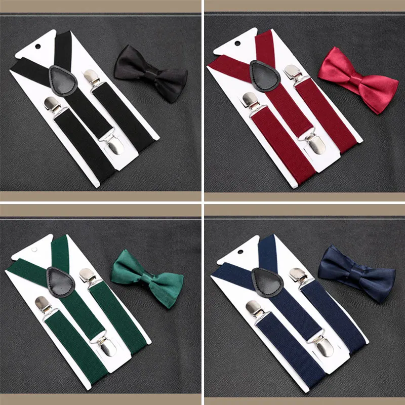 2 pçs clássico adulto terno com gravata borboleta e suspensórios kit ajustável y volta conjunto de suspensórios pretos moda