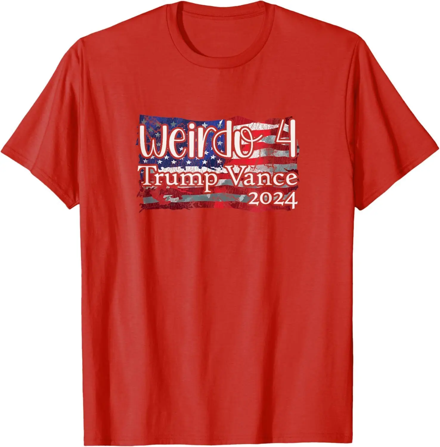 Weirdo For Trump Vance 2024 US USA American Flag T-Shirt