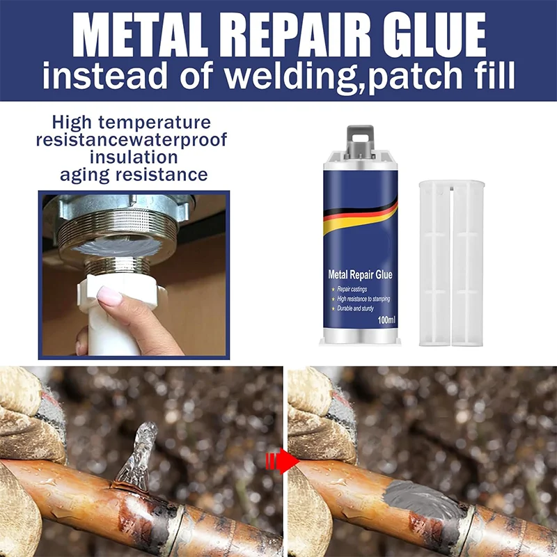 High Temperature Metal Repair Glue AB Glue Strong Cold Welding Glue Magic Plastic Repair Casting Adhesive Agent Weld Tools