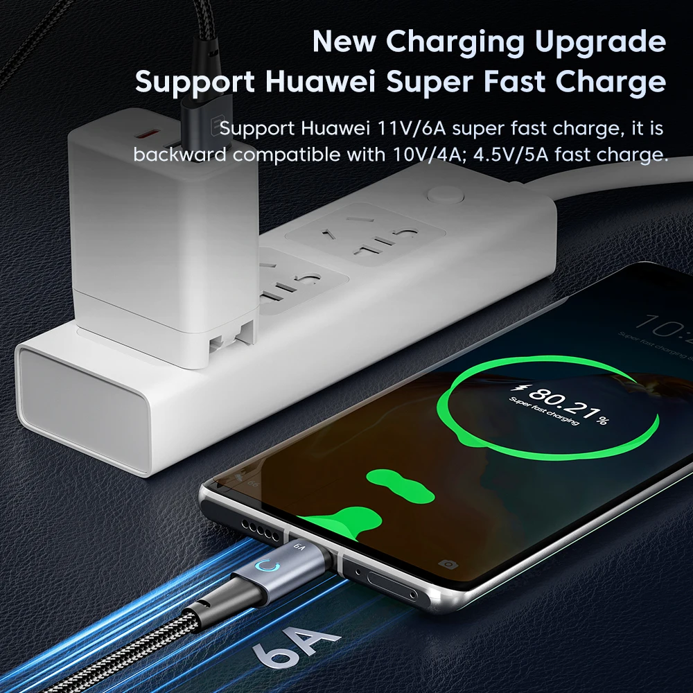 Toocki 6A USB Type C Cable 100W Fast Charging Charger USB C Data Cord TypeC Cable for Xiaomi POCO F4 Samsung Huawei Realme OPPO
