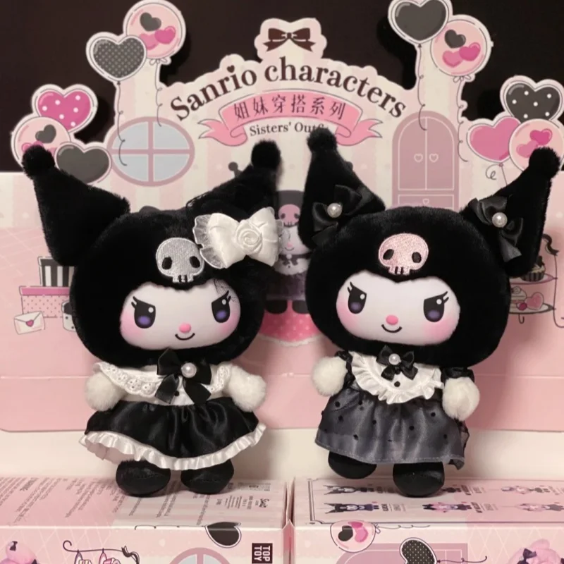 Genuine Kuromi Melody Piano Blind Box Sisters Outfit Plush Series Kawaii Anime Figure Doll Decor Bag Pendant Surprise Girls Gift