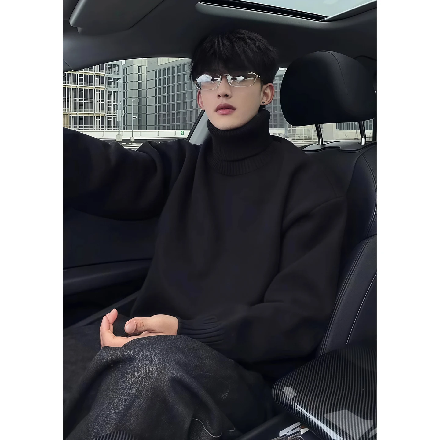 

Мужской свитер с высоким воротником на флисовой подкладке, утепленный, зимний, теплый, вязаный, шерстяной, мягкий, плотной вязки, с длинными рукавами