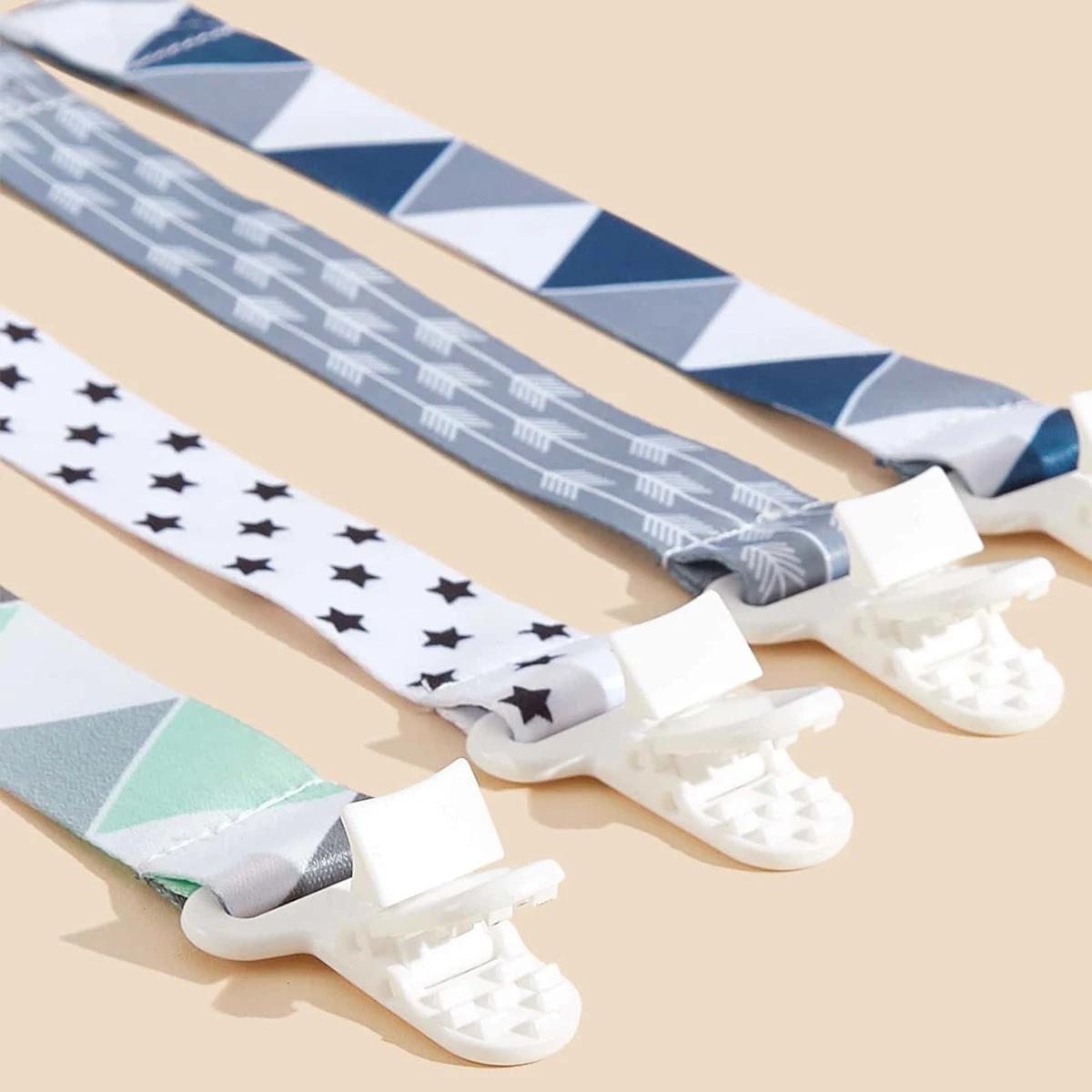 4Pcs/1pc Baby Pacifier Clips|Pacifier Chain Holder|Universal Soother Clips with Plastic Clasp for Easy Teething|Ideal Gift image 3