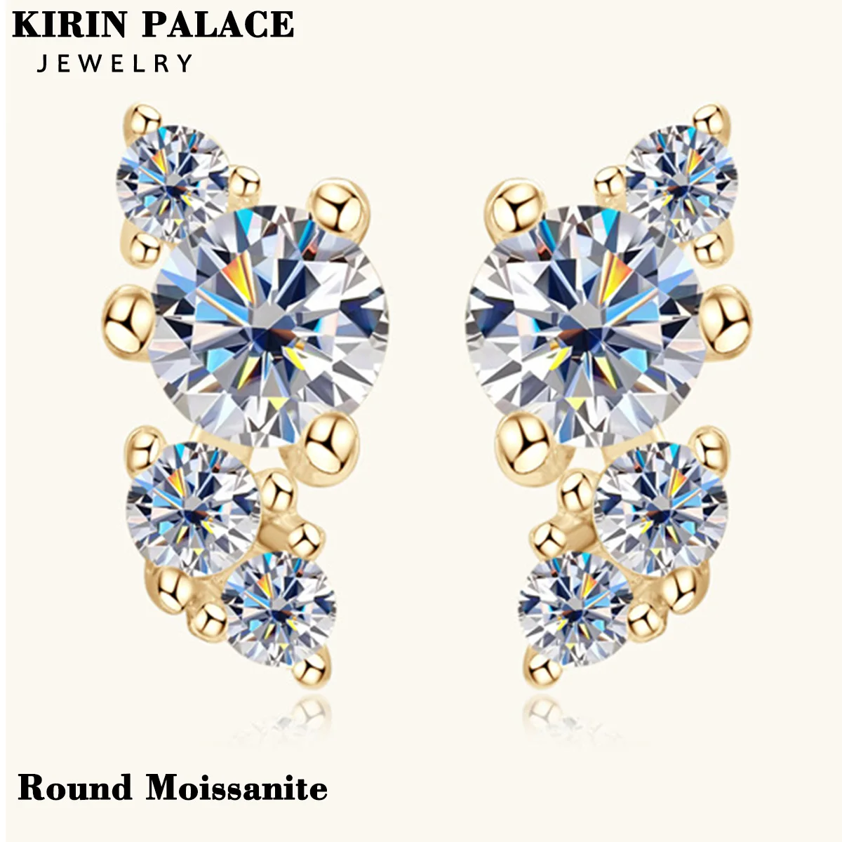 

Мини-гвоздик с камнем 4, муассанит, дизайн листьев, женская модная одежда, серьги-гвоздики из стерлингового серебра 925 пробы, ювелирные изделия