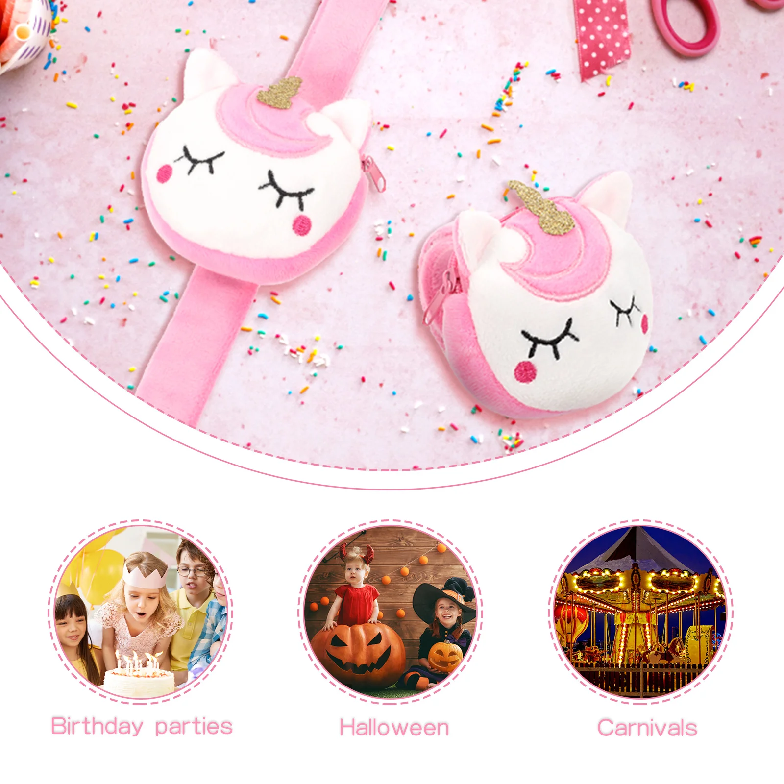 2 Pcs Pin Purse Slap Bracelet Stuffed Animals Ring Coin Children’s Jungle Party Favors Lovers Bracelets