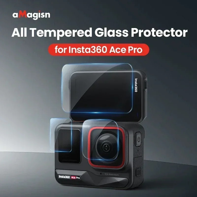 aMagisn Tempered Glass Screen Protective Film 9H HD Film Protective Sports Camera Accessories For Insta360 Ace Pro