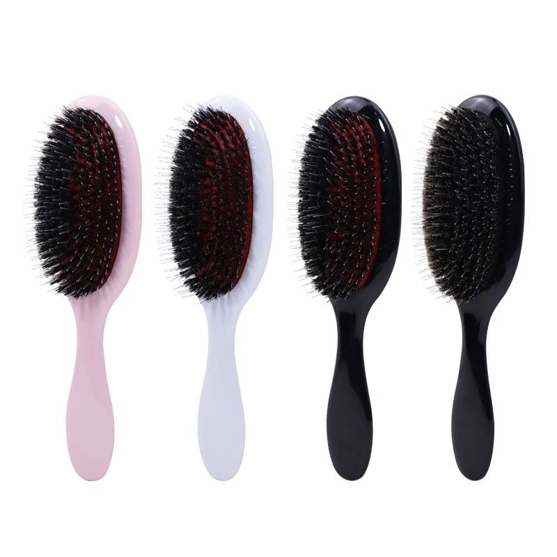 1PC Oval Boar Bristle & Nylon Hair Comb Mini Anti-static Hair Scalp Massage Comb Hairbrush Salon Hair Brush Styling Tool