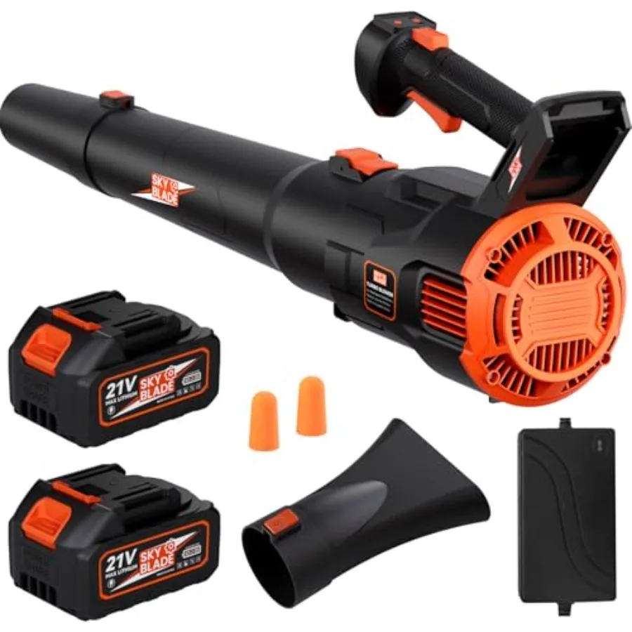 

Leaf Blower Cordless - Max. 500CFM and 160MPH Electric Leaf Blower with 2 X 3000 mah Battery 3 Speed Modes Blowers for Lawn Car