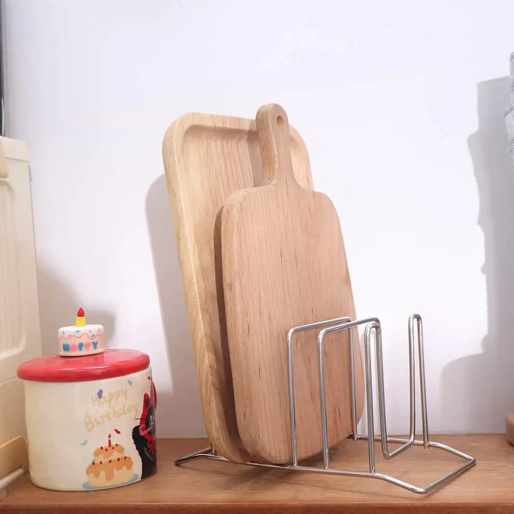 

Thickened Stainless Steel Pot Lid Storage Rack Rustproof Moisture-proof Chopping Board Rack Anti-slip Space Saving