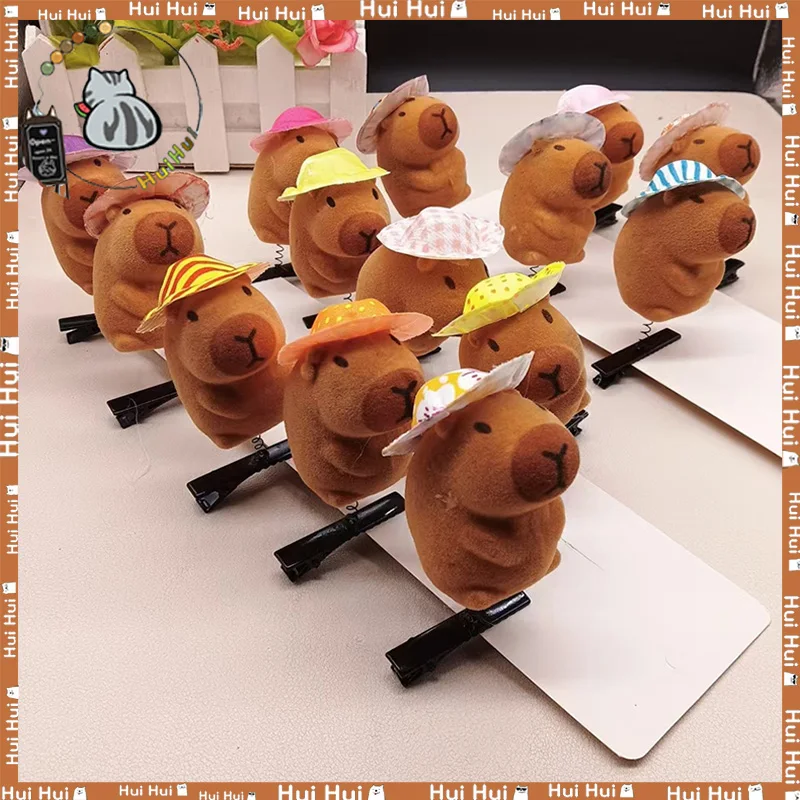 New 1pcs Kawaii Hair Clip Little 3d Capybara Hairpin Spring Clip Duckbill Clip Bangs Clips Side Clips Headwear Hair Accessories