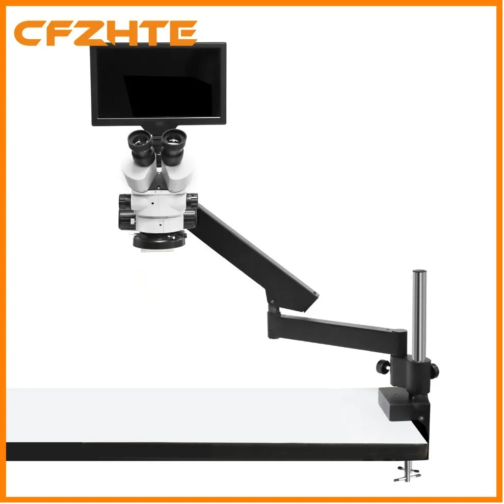 MH01B 7X-45X Jewelry Engraving Microscope, Binocular Stereo Zoom with HD Screen, Precision Tool for Diamond Setting & Engraving