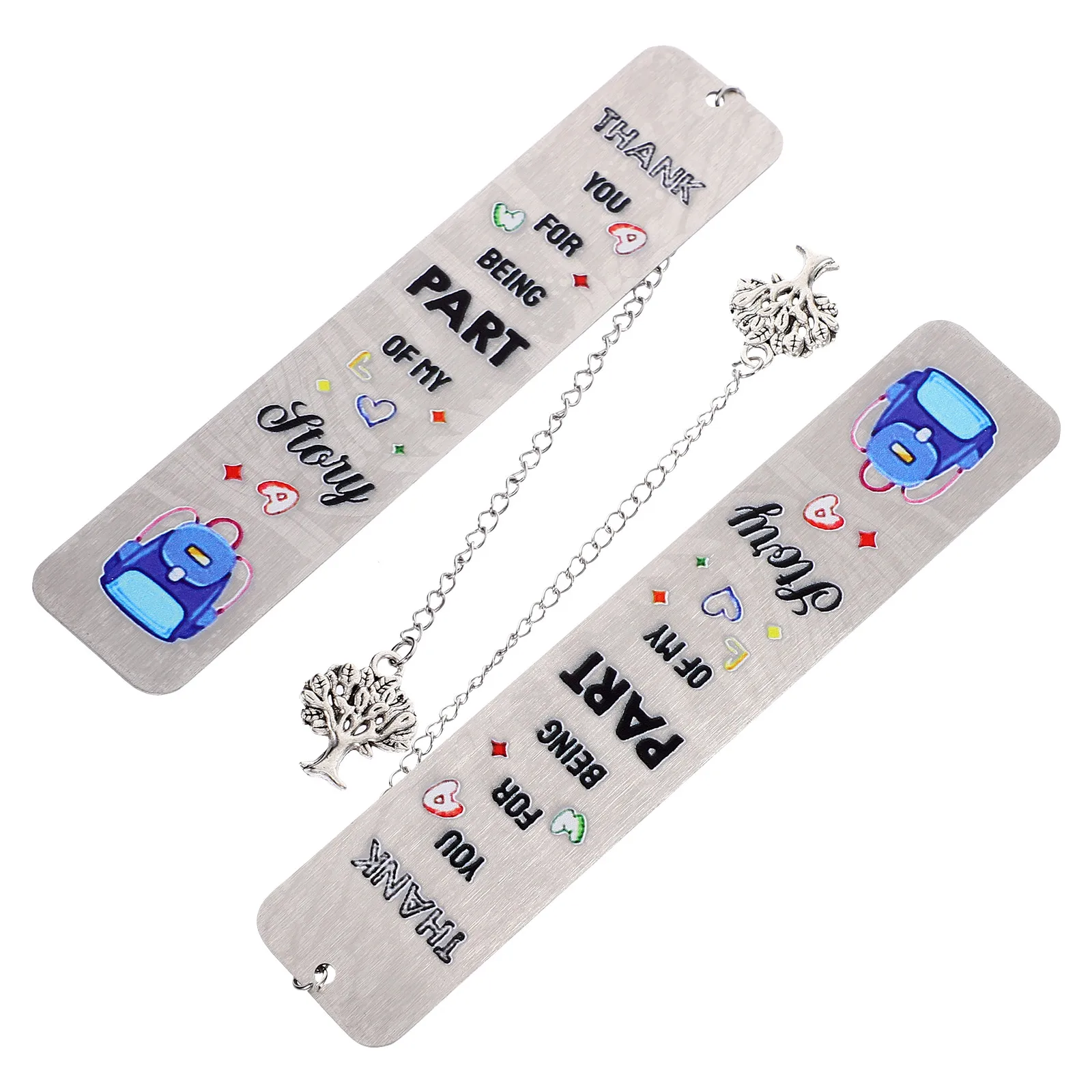 

2 Stainless Steel Bookmarks 13cmx26cm Creative Lightweight Kindergarten Teacher Gifts Bookmark for Women Men Student Supplies