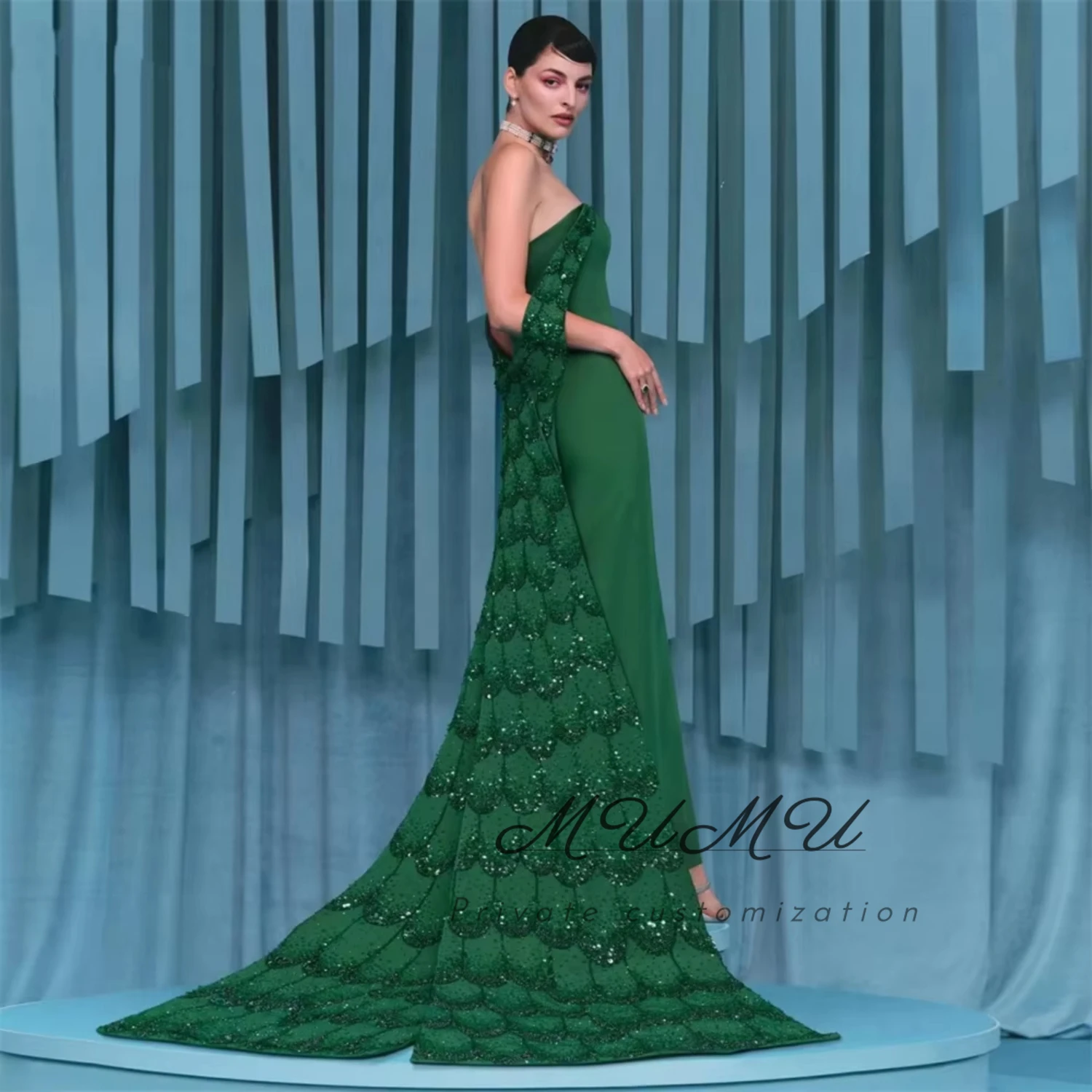

MuMu Customized فساتين سهرة Prom Dresses for Special Occasions Платье Вечернее Luxurious Women's Evening Dresses green dresses
