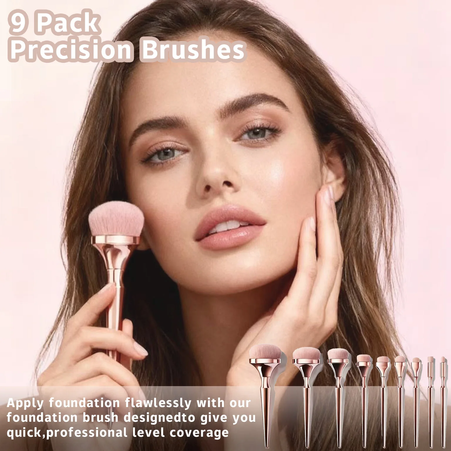 Puder Rouge Mischpinsel Beauty Tools mit Tasche Professionelles Make-up-Pinsel-Set Foundation Concealer Lidschatten