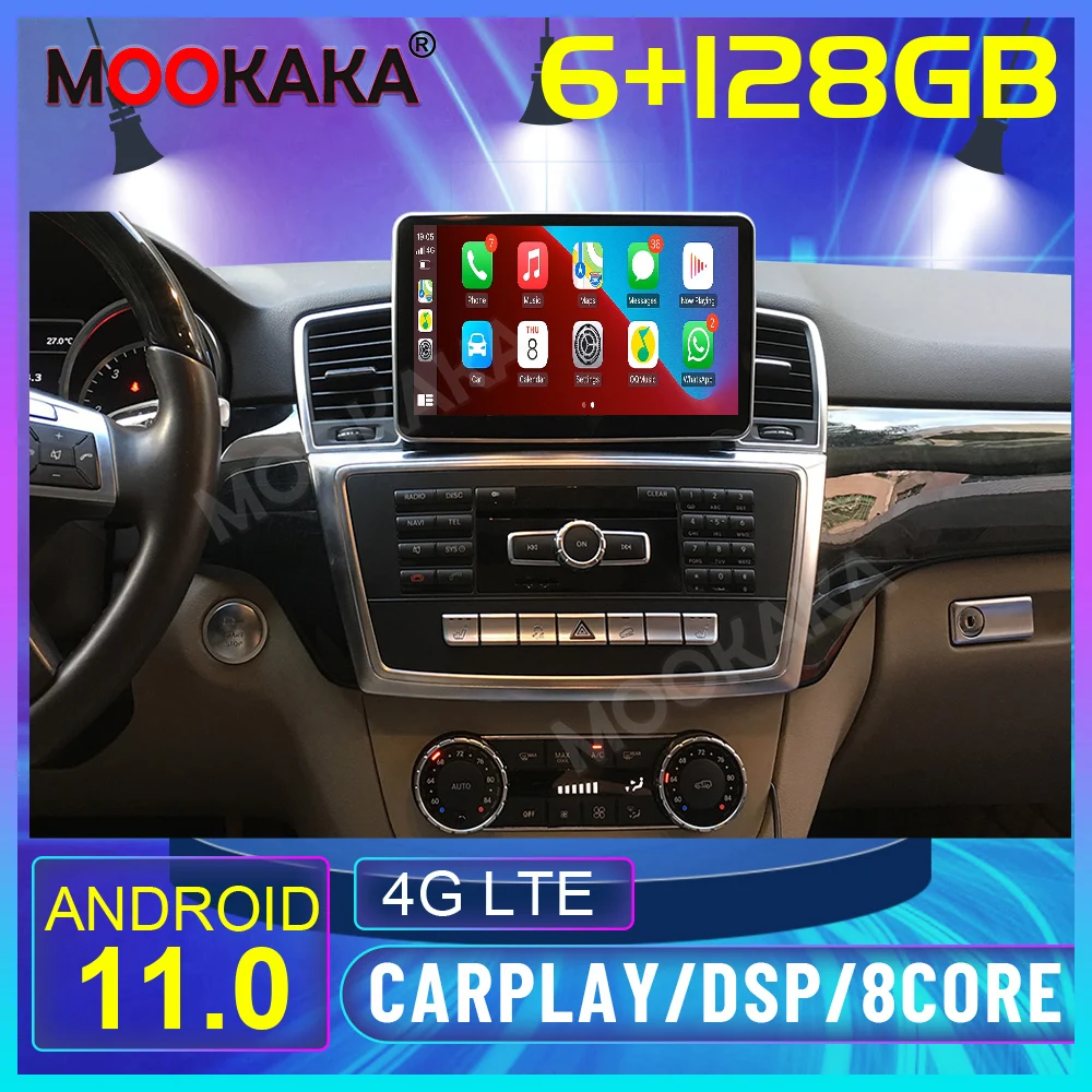 8 inch 6+128GB Wireless Carplay 4G LTE For Mercedes-Benz ML  Android 11 Radio Car GPS Navigation Multimedia Player Headunit IPS