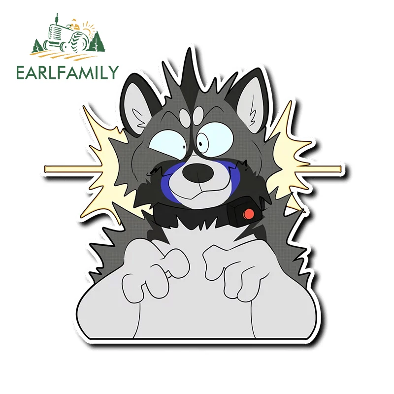 EARLFAMILY 13cm for Wolf Furry Humorous Car Sticker Car Accessories Personality Decal Scratch-Proof Vinyl Waterproof Decoration