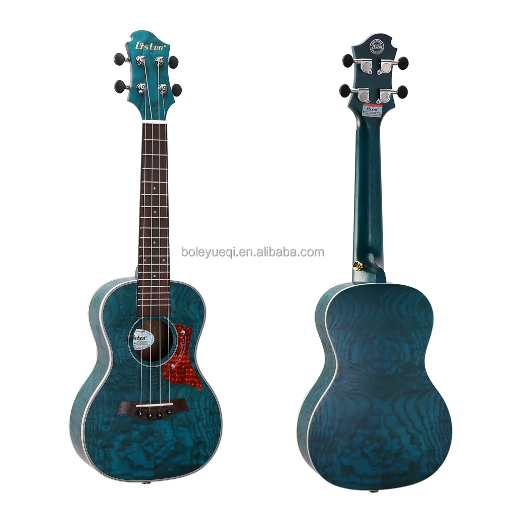 

Small Guitar 23 inch Concert Ukulele with Blue Color Rhynchophylla Wood Matte Finish