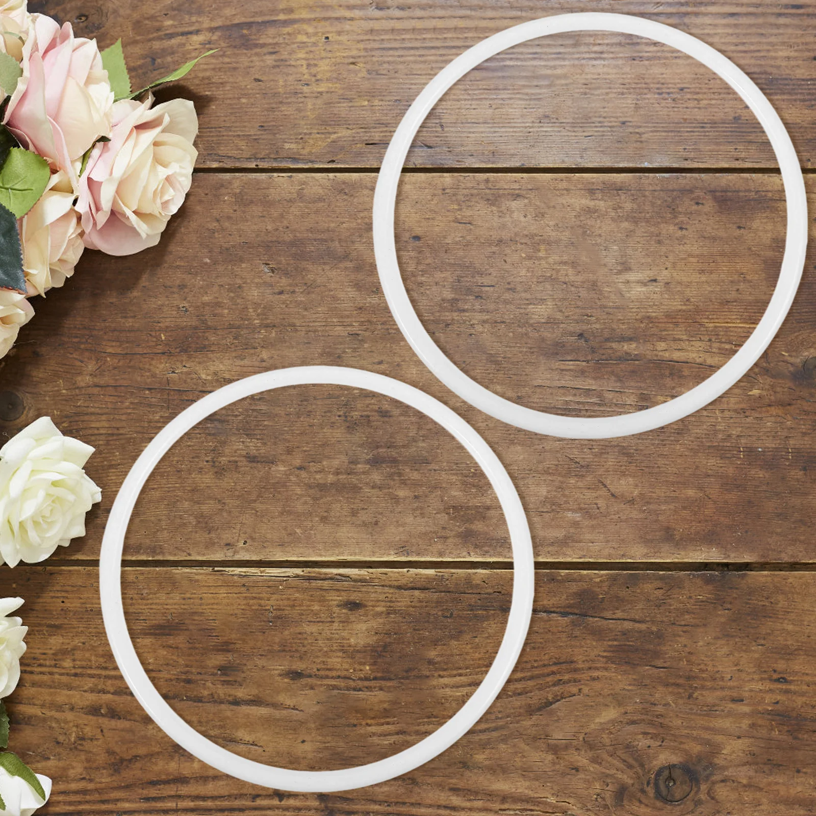 

20pcs Dreamcatcher Craft Kit 13Cm White Plastic Hoop Shaped Diy Macrame Circle Ring For Wall Hanging Decor, Dream Catcher Rings,