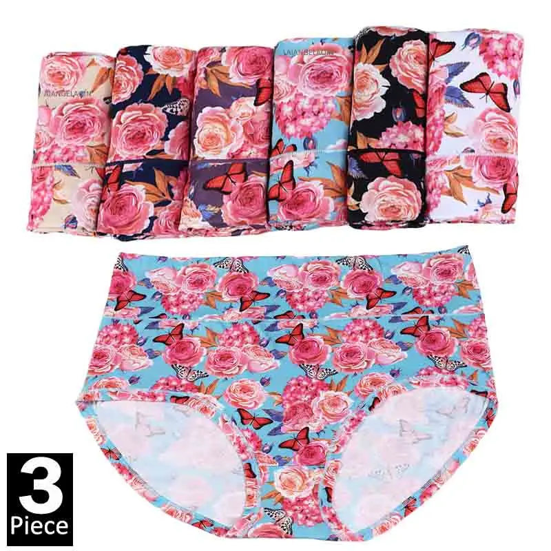 4XL-12XL Women\'s Panties Plus Size Cotton Underwear Briefs Girls Sexy Lingeries for Ladies Seamless Underpants Floral Intimates