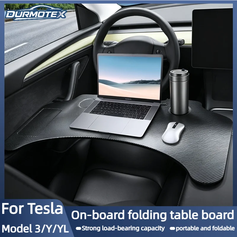 For Tesla Model 3/Y/YL Juniper Highland 2019‑2026 Steering Wheel Laptop Tray Portable Foldable Food Desk Car Interior Accessorie