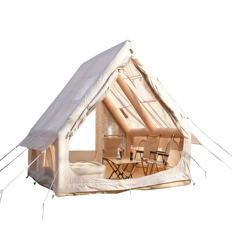 2026 Inflatable Pyramid Tent Double Doors Removable Skylight Quick Setup Waterproof Oxford Triple Layer One Bedroom Campingpromo