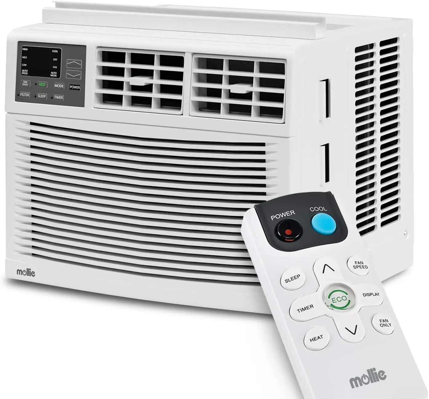 8000 BTU Window Air Conditioner, ac window unit with Remote & Washable Filter, Dehumidifier, Cools Up to 350 Square Feet, White