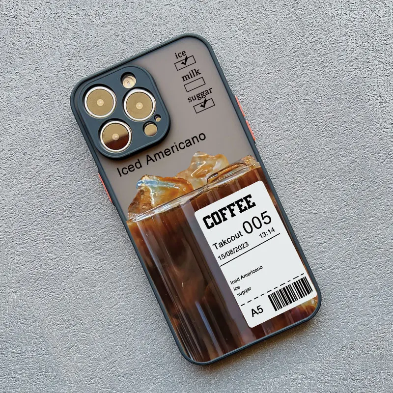 Eiskaffee Handyhülle für iPhone 17 15 Pro Max Hüllen iPhone 16 11 12 13 Pro Max Mini X XR XS 15 14 Plus Stoßfeste Schwarze Schutzhüllen – Detail 6