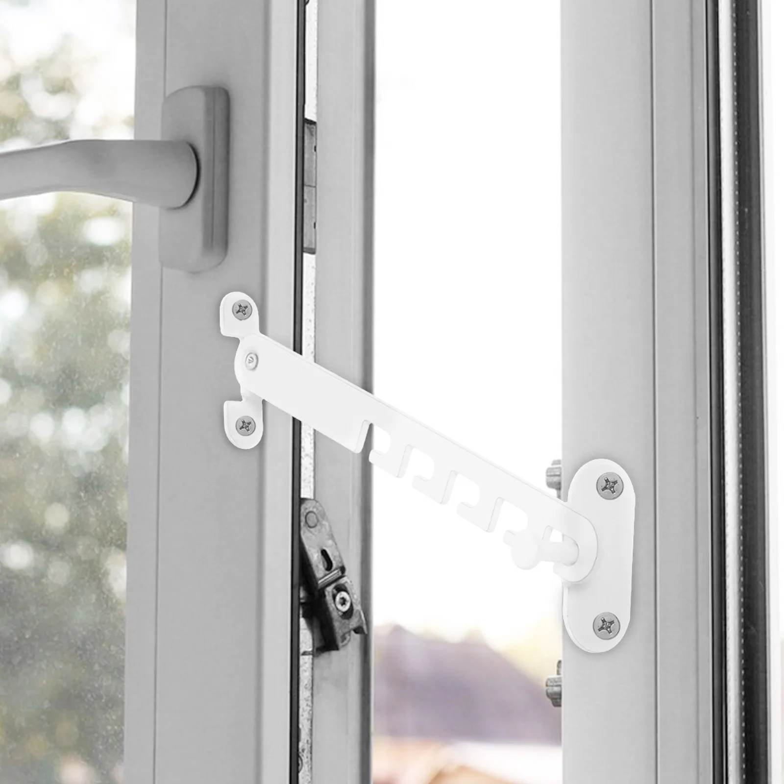 

1 Set Metal Window Limiter Child Safety Lock Sliding Casement Windows Windproof Security Restrictor Easy Install Frame Protector