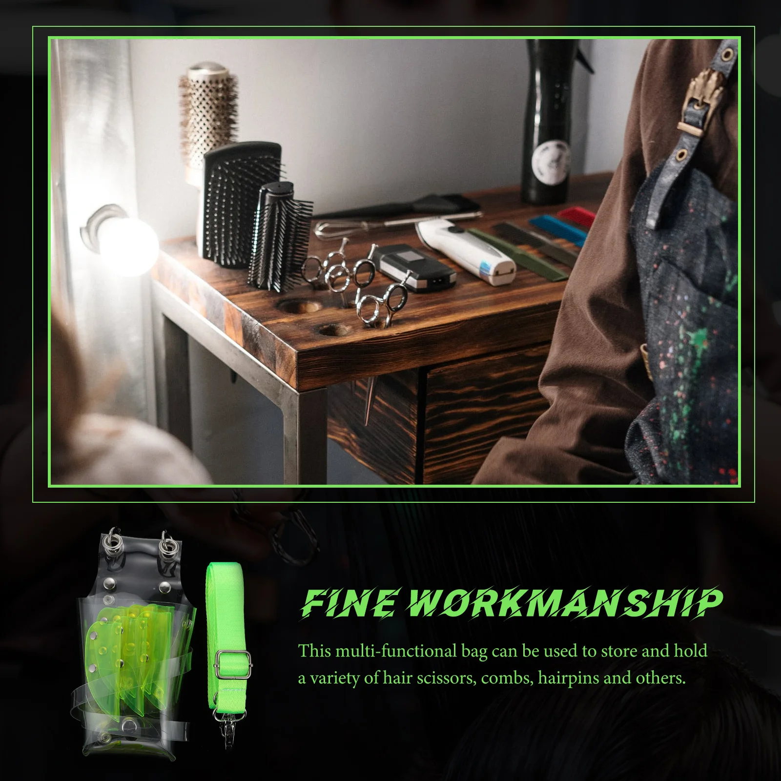 

Профессиональная сумка для парикмахерских ножниц, прозрачная поясная сумка из ПВХ для парикмахера, большая вместительная сумка для хранения ножниц для парикмахера