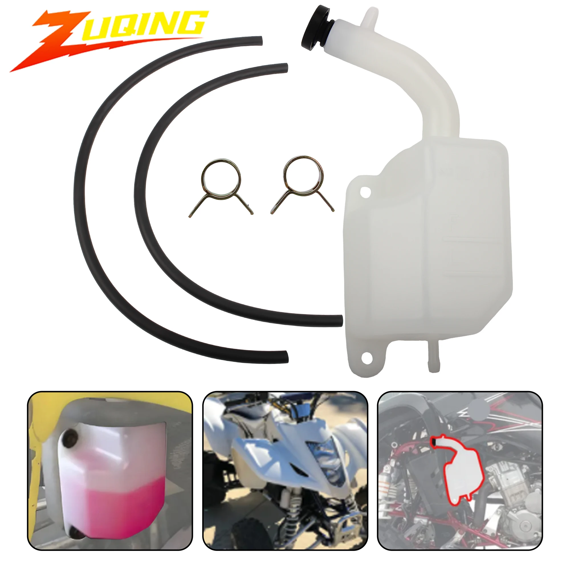

Motorcycle Radiator Tank Water Tank Coolant Reservoir Tank PP Plastic For Suzuki LTZ 400 LTZ400 2003 2004 2005 ATV Quad Parts