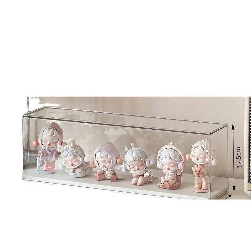 Espositore per scatola cieca Scatola espositiva in acrilico Labubu Scatola cieca per bambola carina Armadietto per la polvere Scatola portaoggetti a mano
