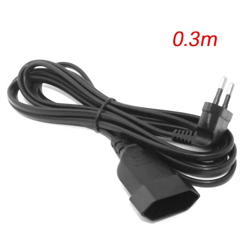 Europea 90 Degree Male Plug to Female Socket Power Extension Cable for PC Computer