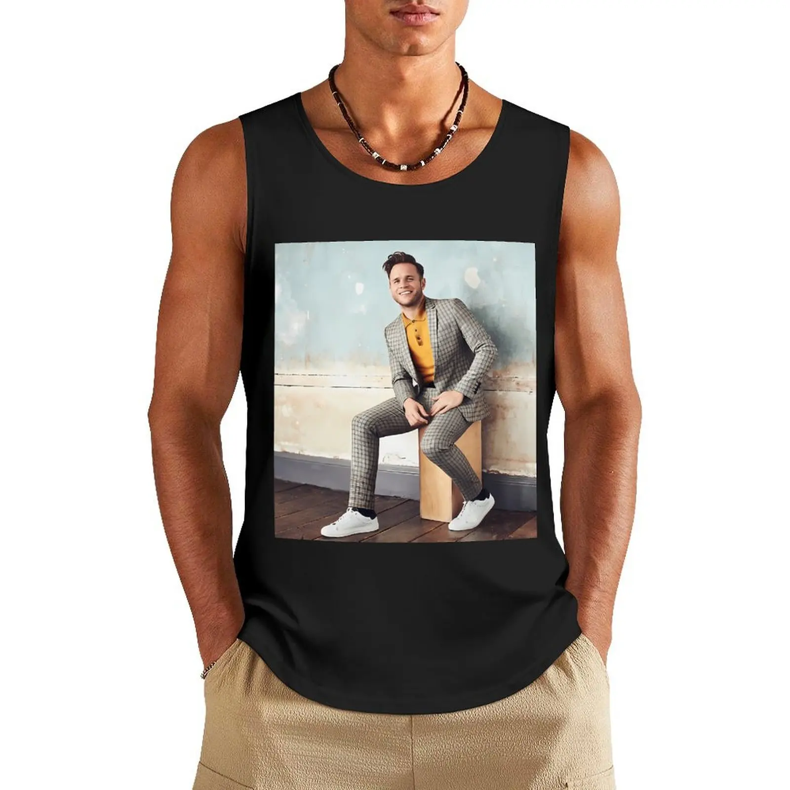 

Olly Murs Smile Tank Top mens gym clothes gym wear men t-shirts man cute tops