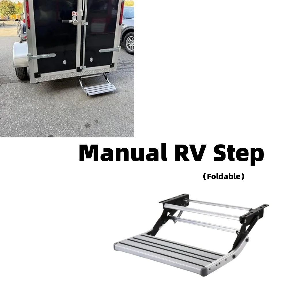

RV Step Manual Folding Single Ladder Step Telescopic Campervan Entry Stair Replacement For Caravan Van Motorhome Travel Trailer