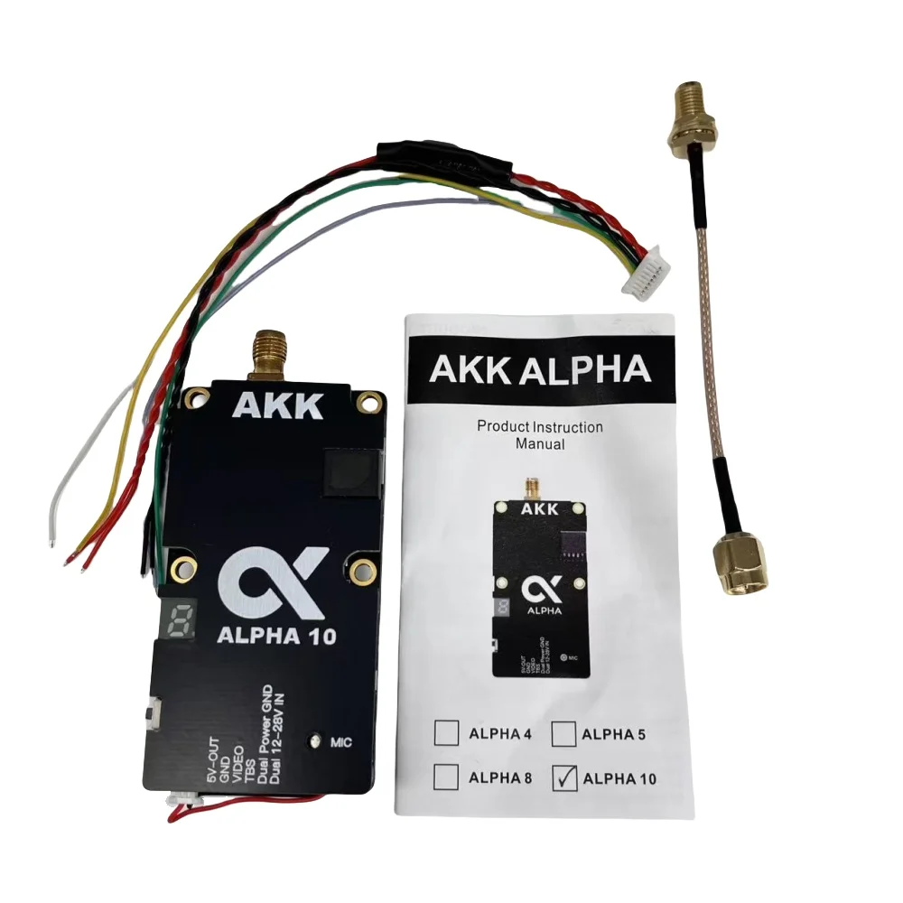AKK 10W 5.8GHz Alpha 10 FPV Video Transmitter 80CH Ultra-Wideband VTX with Antenna Included
