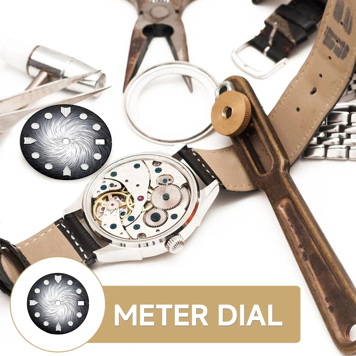 28.5mm Watch Dial For NH35 NH35A Movement Green Luminous Coloured Gradient Dial Fit 3 O'Clock Crown 3.8 O'Clock Crown