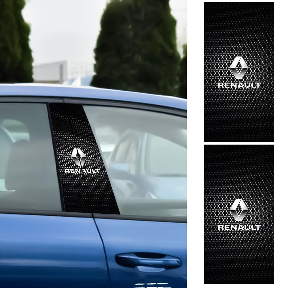 Pegatinas decorativas de columna central de pilar B para coche, 2 uds., para Renault Kwid Clio Megane DACIA Fluence Scenic Loguna Duster Logan Twingo