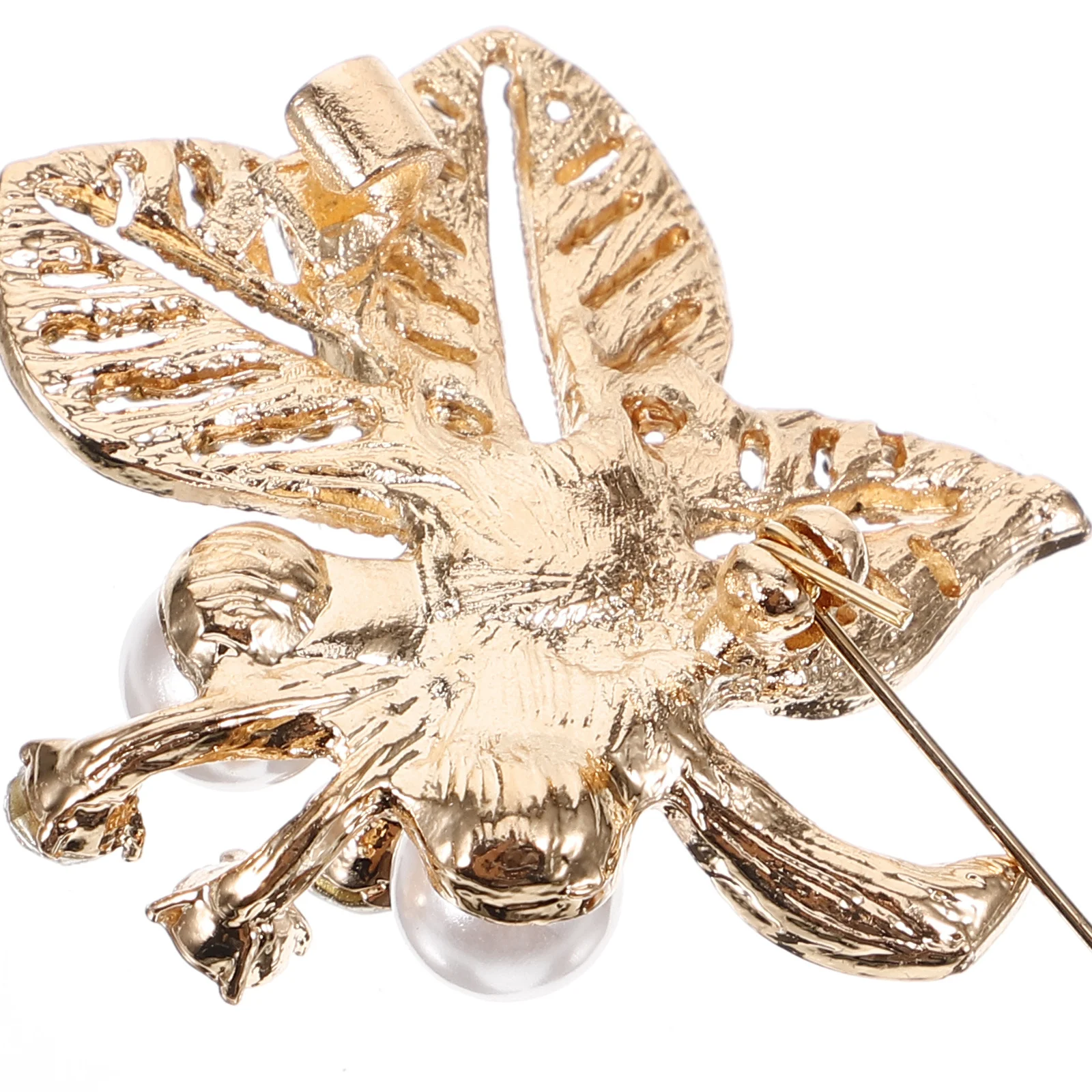 تقليد اللؤلؤ حجر الراين ليف بروش الإبداعية خمر التلبيب دبوس للملابس وشاح قبعة بدلة عمل بروش التلبيب دبوس للبدلات #6