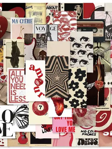 50 pezzi retrò Y2K adesivi per ragazze centrotavola Y2K adesivi fai da te scrapbooking telefono bagagli skateboard decalcomanie impermeabili