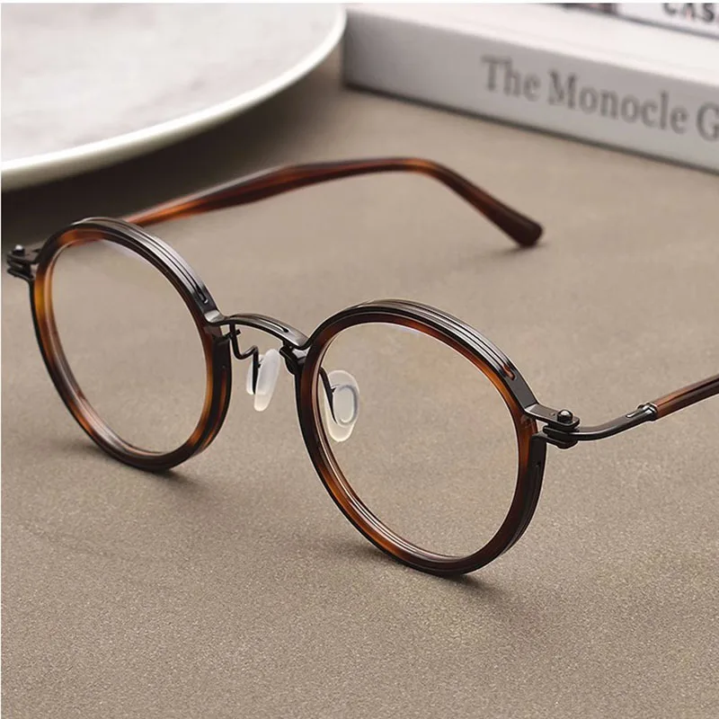 ELECCION Luxury Optical Round Eyewear Frames Vintage Titanium Acetate Prescription Glasses Frame Men Eyeglasses