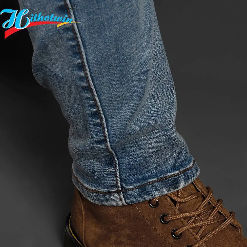 Men Motorcycle jeans Blue Motorbike Pants Aramid Smoke Grey Fireproof wearable Casual Motocross Knee Protective Hi-03
