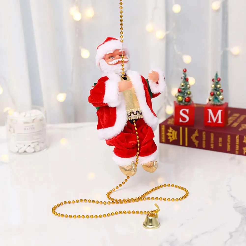 Santa Claus Doll Christmas Decoration Christmas Santa Claus Musical Doll Climbing Ladder Decoration Electric Child Toy for Tree