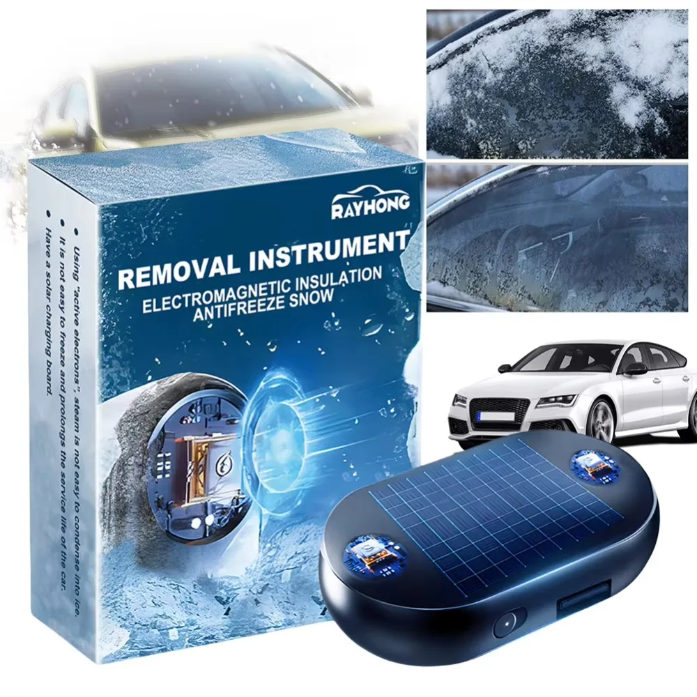 Portable Snow Removal Instrument Solar Electromagnetic Interference Anti-Freeze Car Snow Removal Device Automatic Mini