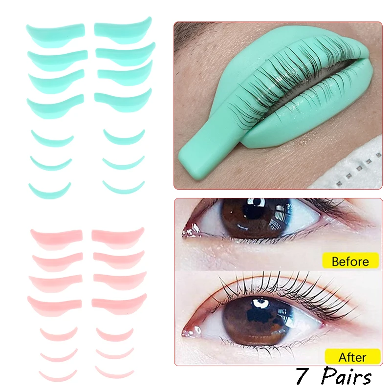 7 Pairs Eyelash Perming Pad Silicone Eyelashes Perming Curler Reusable Lash Lift Shield Pads Eyelash Lifting