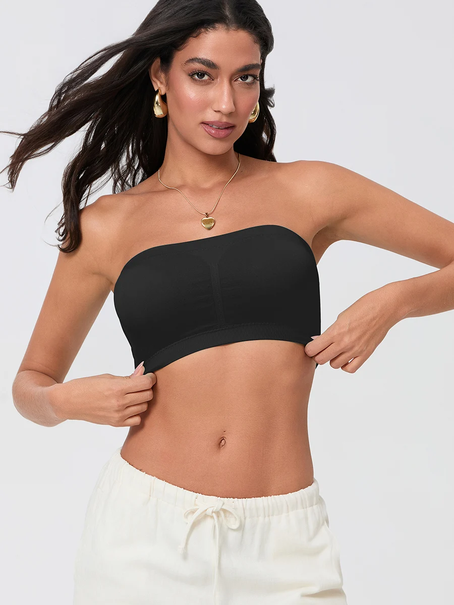 Neue Frauen Brust Wrap BH einfarbige Ernte abnehmbare gepolsterte Top dehnbare nahtlose Bandeau Tube wilde Mode Tops heißen Verkauf S-3XL